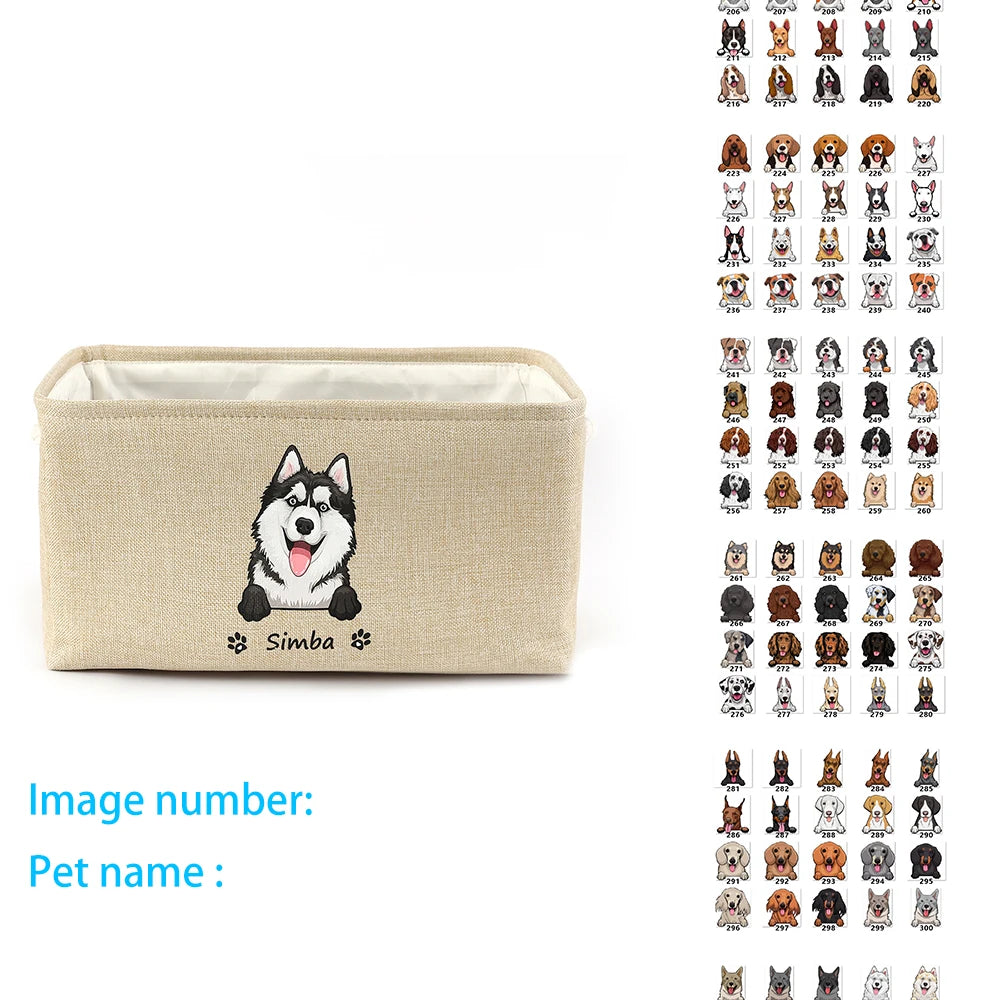 Personalized Pet Image Name Pet Toy Storage Basket