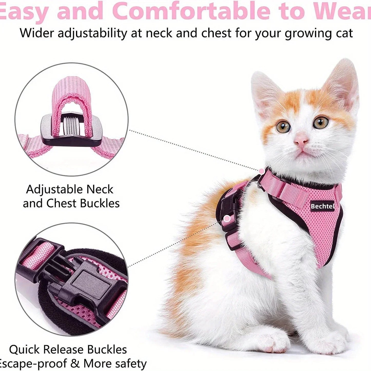 Cat 2 in 1 Non-Slip Adjustable Leash/Vest Set