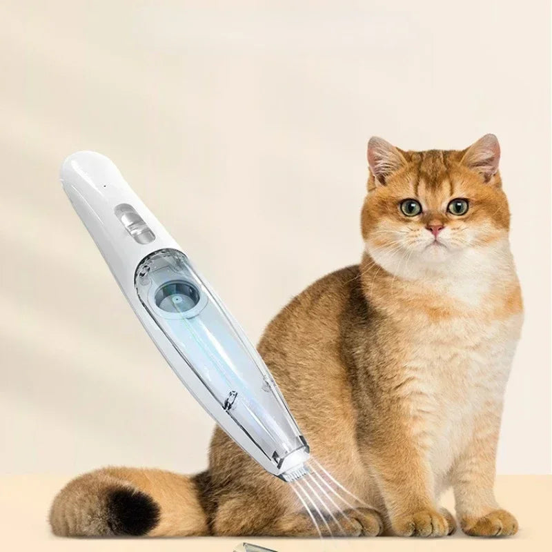 Pet Electric Light Hair Suction, Trimmer Grooming Tool