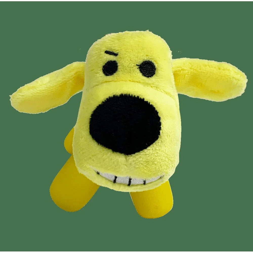 Durable Banana Shaped Plush Pet Soft Chewable Cuddle Toy