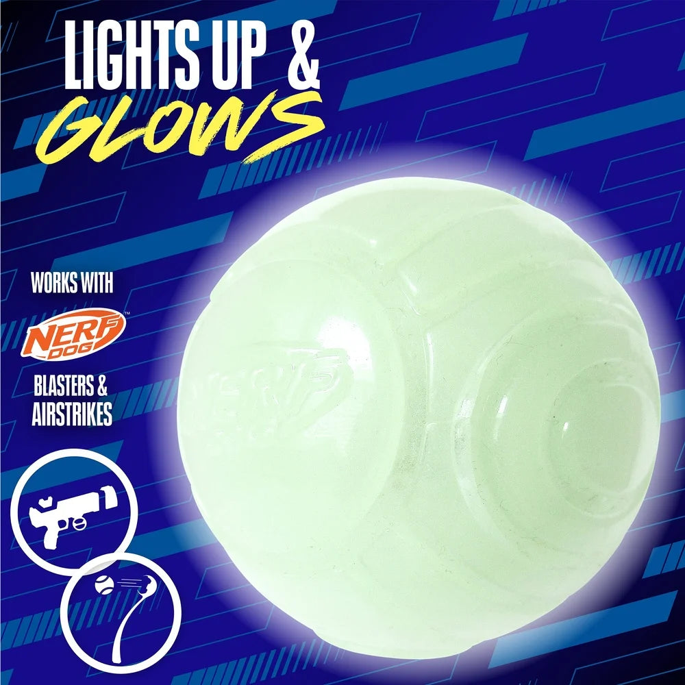 Interactive LED Light up Glow Pet Toy Ball Durable TPR Various Shapes and Sizes
