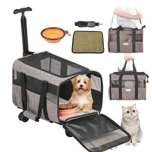 Rolling Cat Carrier with Wheels