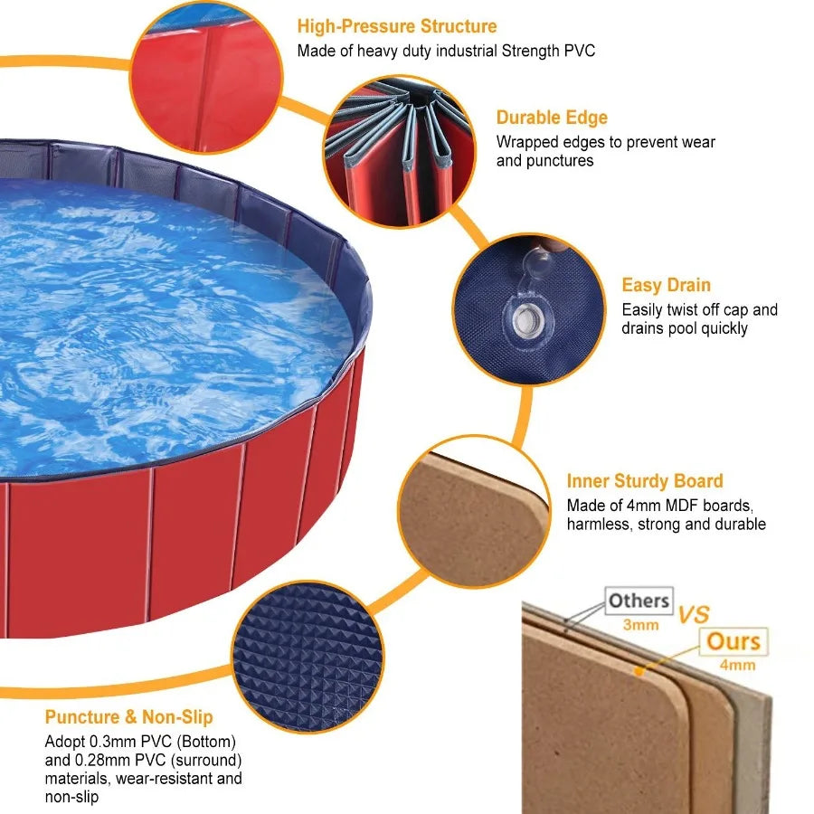 Foldable Pet Swimming Pool PVC Playmat Pools