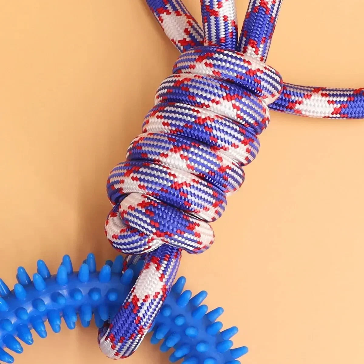 Interactive Pet Training Spiked Ring Rope Toy