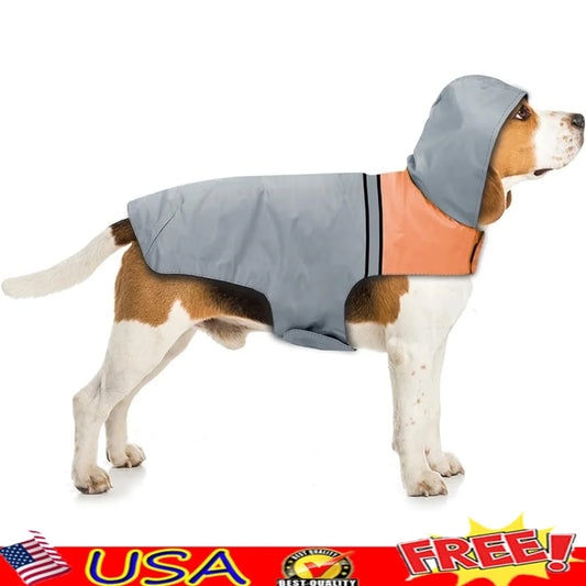 Breathable Reflective Hooded Dog Raincoat