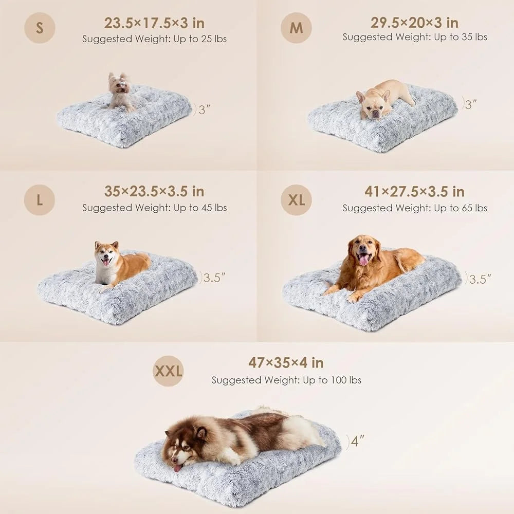 Extra Large Pet Plush Soft Faux Fur Washable Bed
