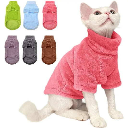Sphynx Turtleneck Soft Pet Fluff Pullover Sweater Clothing