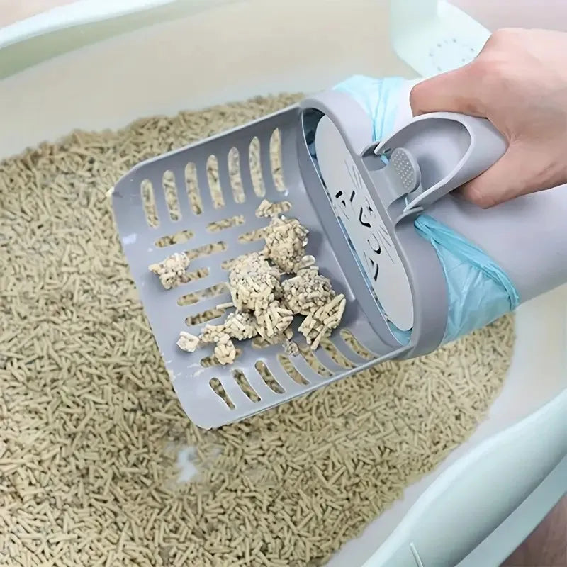 Cat Litter Box Scooper with Waste Bag Holder