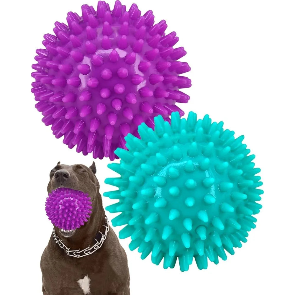 Heavy Duty Pet Squeaky Spikey Chew Ball Toy