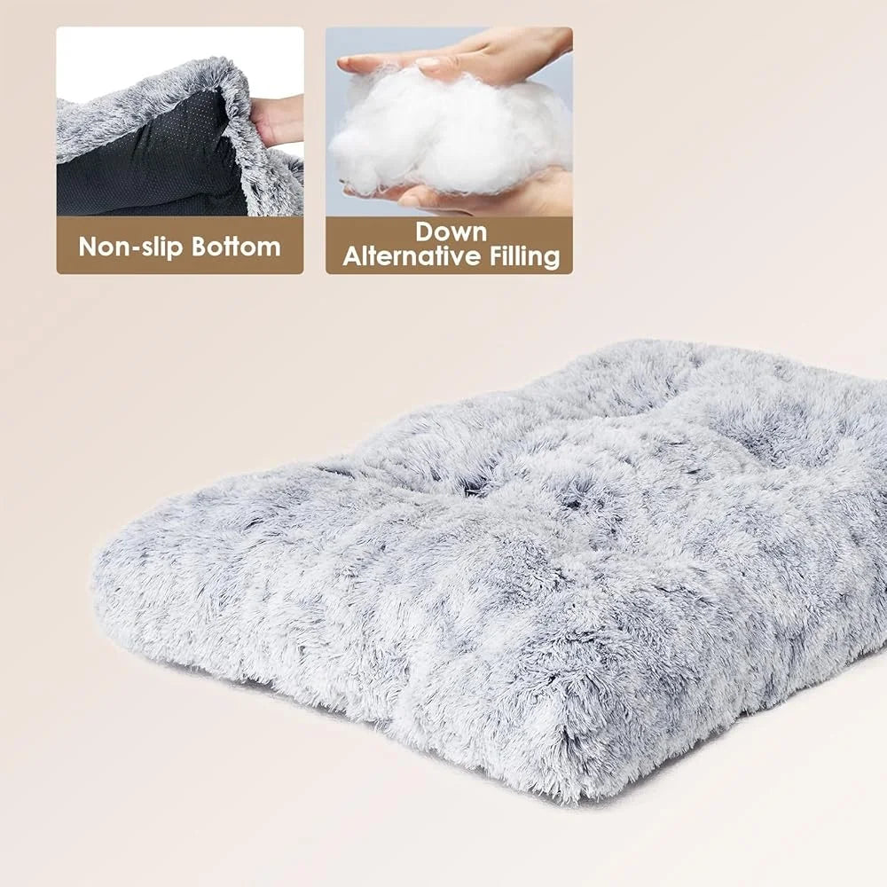 Extra Large Pet Plush Soft Faux Fur Washable Bed
